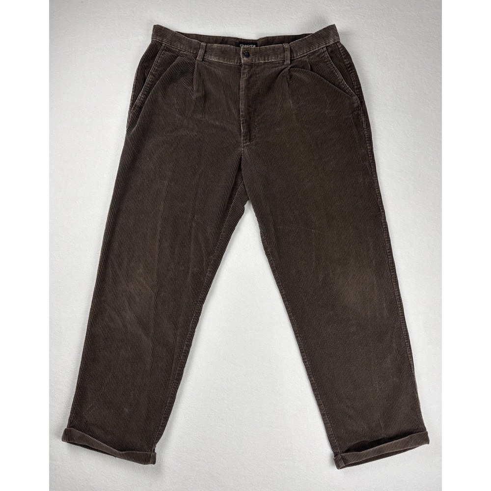 Claiborne Corduroy Pleated Pants Brown Size 34x28‎ Vintage 90s